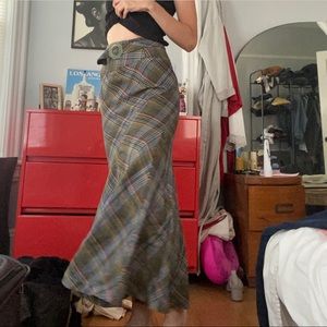 Mermaid plaid maxi skirt